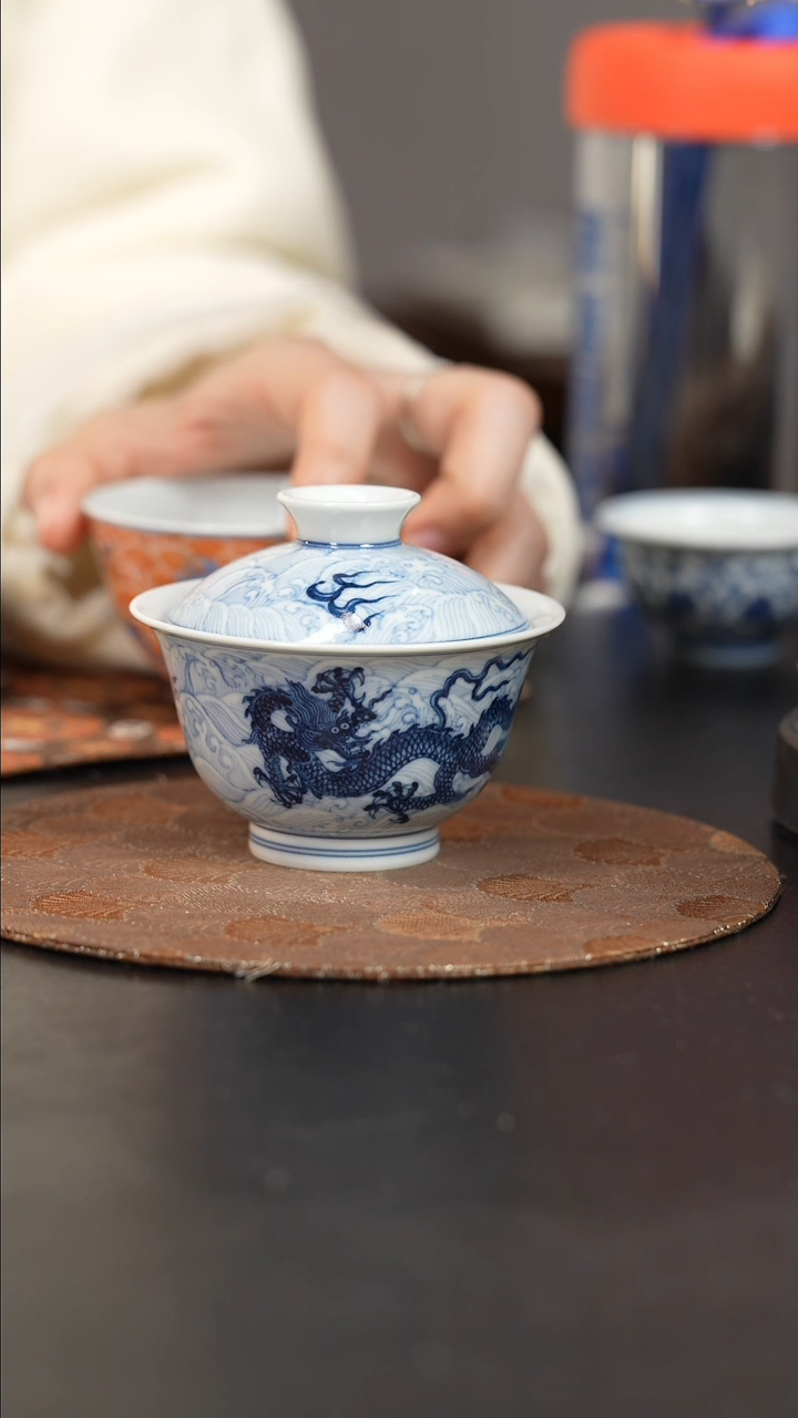 【闪购商品】杯尚镇雅器青花龙盖碗