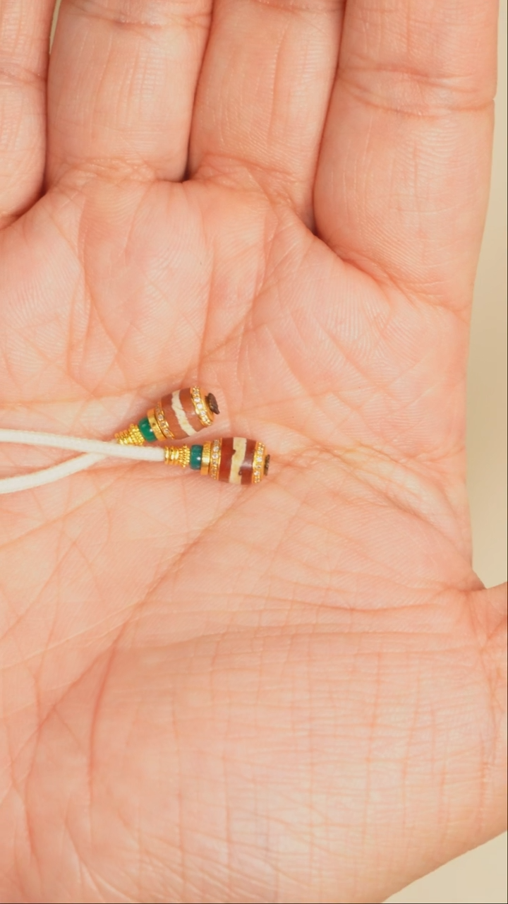 18K金镶嵌弟子珠玛瑙/玉髓镶蚀一线红玉髓