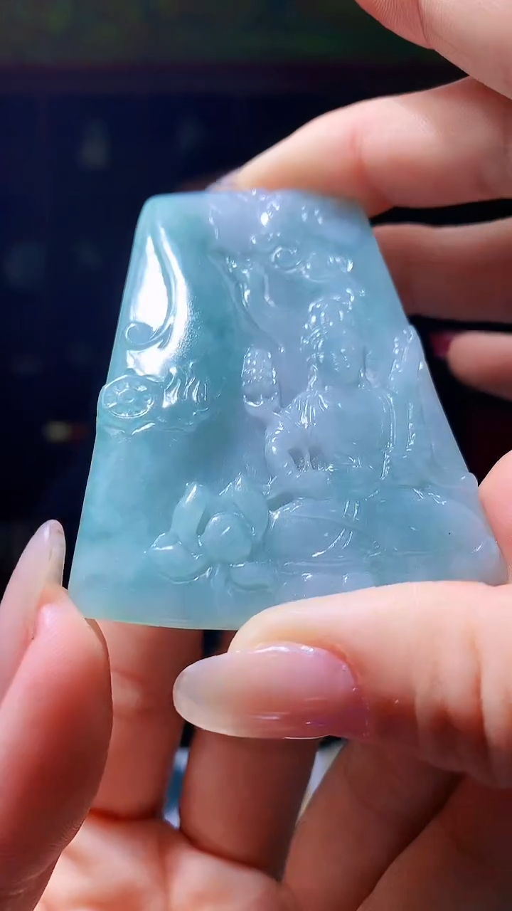 【闪购商品】定制翡翠未镶嵌1049hm-毛货挂件40