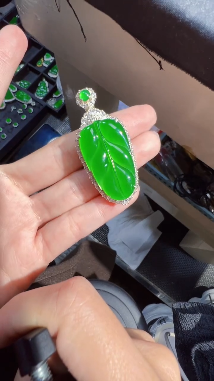 【闪购商品】定制翡翠未镶嵌叶子1