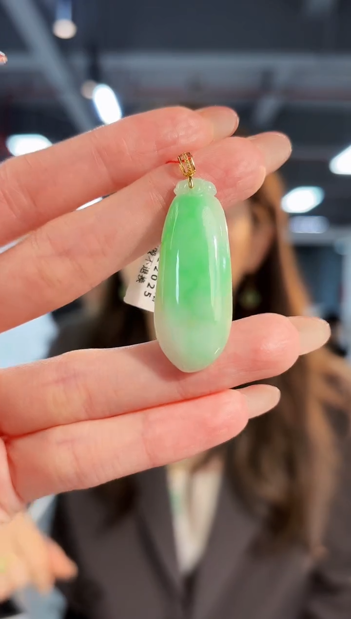 【闪购商品】翡翠颈饰18K金镶嵌缅料A货/支持复检/一件