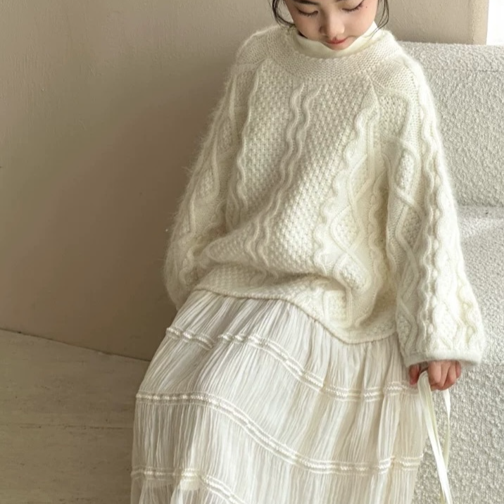 【一叶栗秋】秋冬新款毛衣连衣裙儿童装韩版圆领女童女孩长袖连衣裙