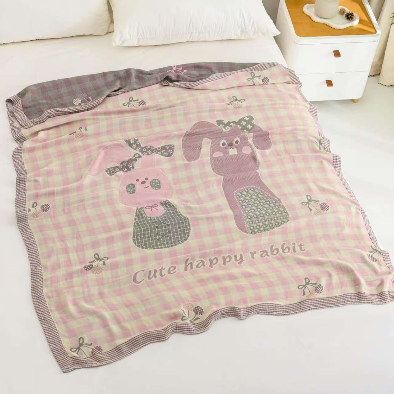 TuLa（大板兔）150*200单人透气亲肤可爱婴幼儿午睡毯凉感冷感毯
