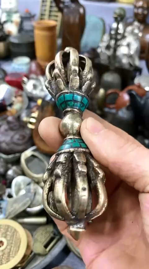 【闪购商品】一物一拍编号镶蓝金刚杵