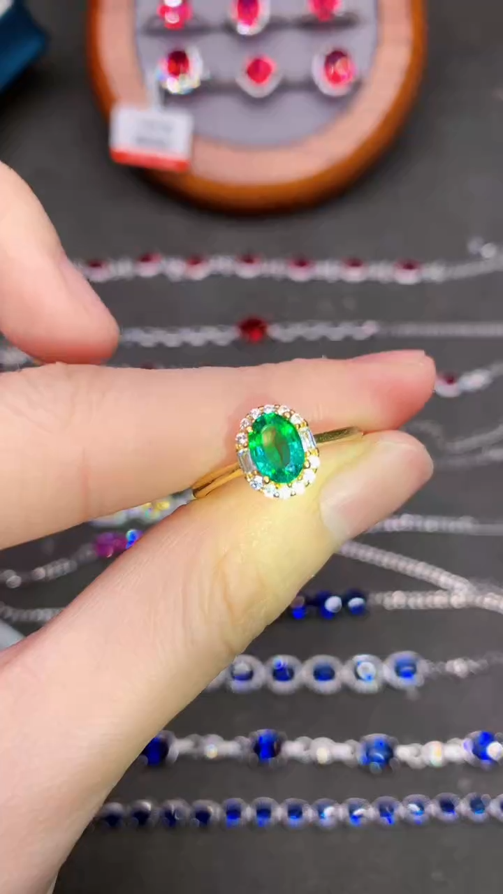 【闪购商品】祖母绿戒指银S925镶嵌........