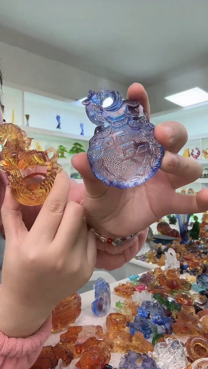 手工艺品琉璃元宝马+貔貅