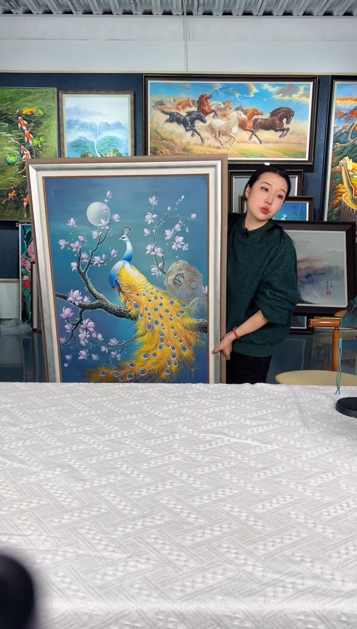 【闪购商品】油画79号 70*100 孔雀-手绘油画