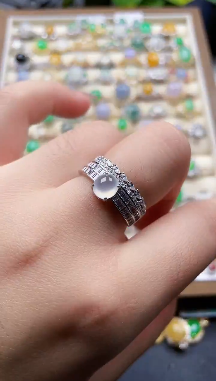 银S925镶嵌戒指翡翠130