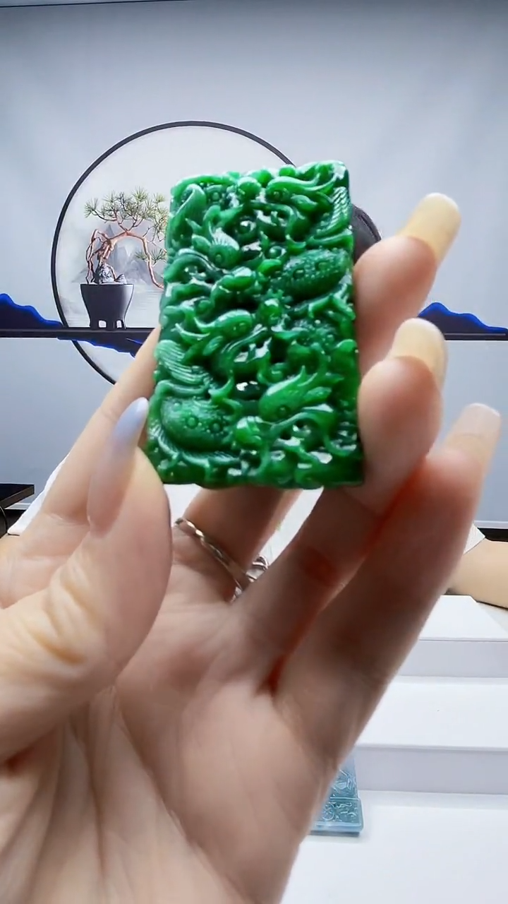 未镶嵌定制翡翠毛货-挂件71