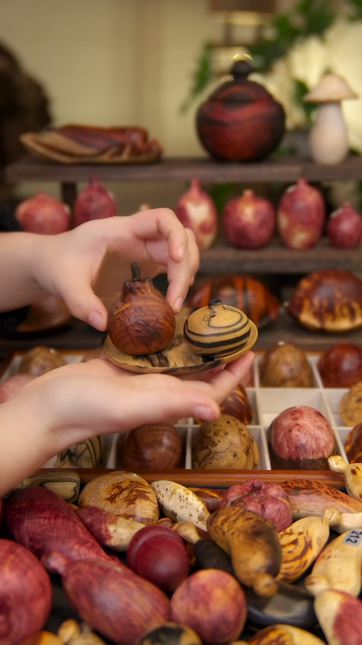 【闪购商品】木花瓶小盘子鸭梨手把件