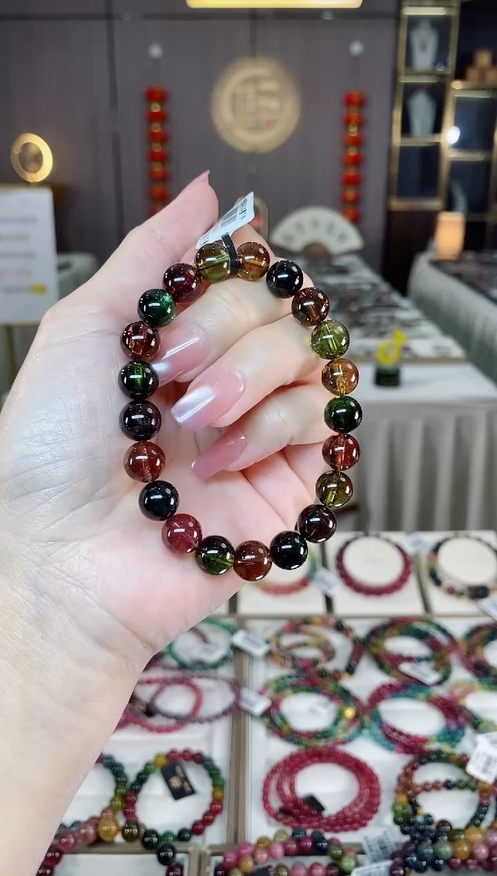 未镶嵌老矿碧玺单圈手串9mm+碧玺hon多样性发货一条