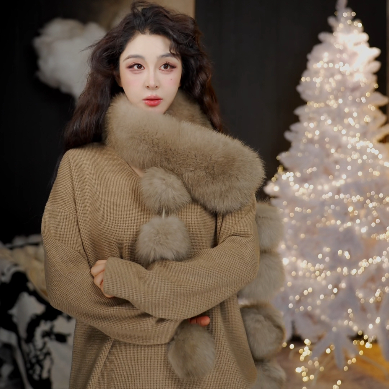 有洧Youwei巨好看的初冬上下装2025年新款百搭设计套装25SS1035