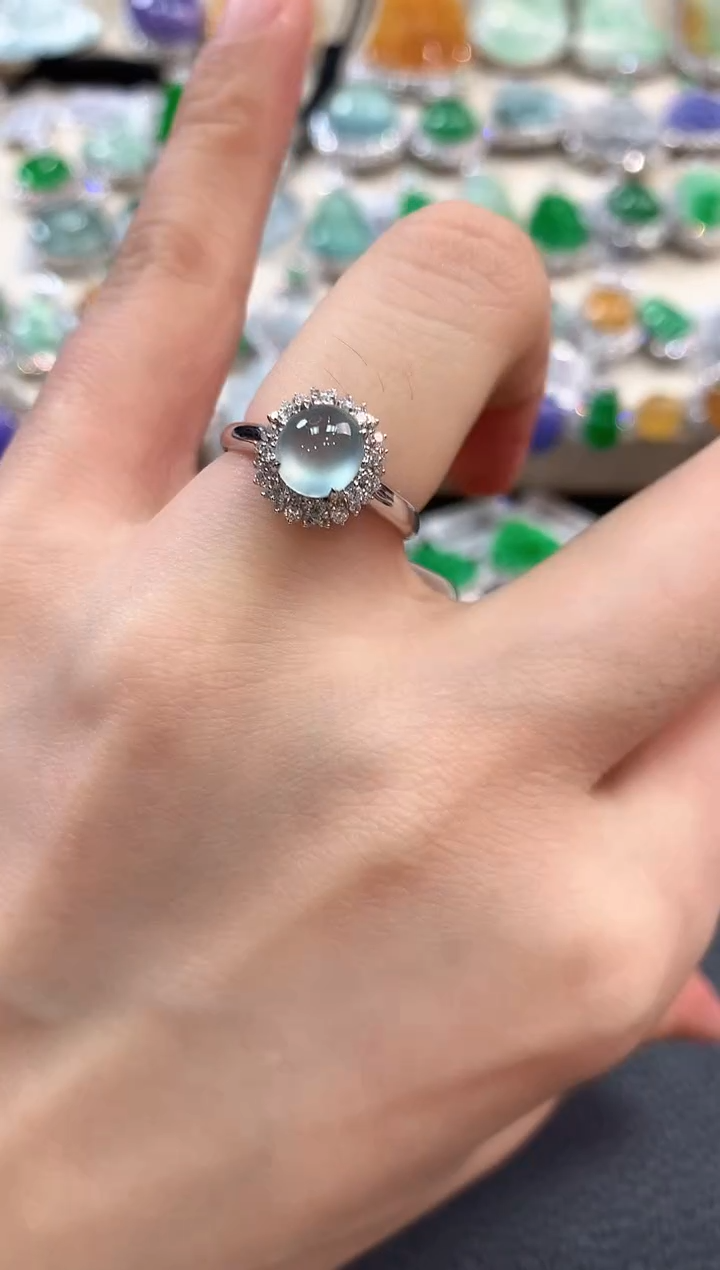 【闪购商品】翡翠戒指18K金镶嵌m20       