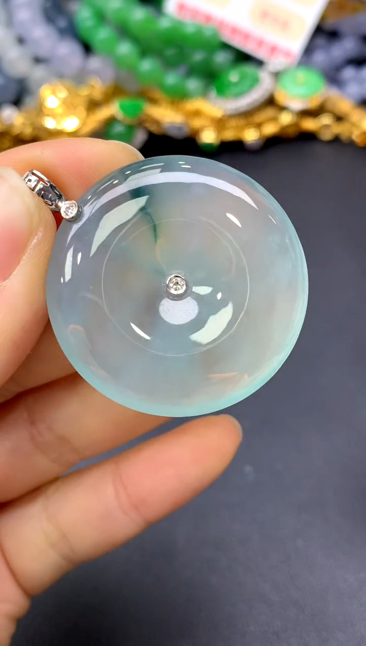 颈饰18K金镶嵌翡翠566-中国好珍宝