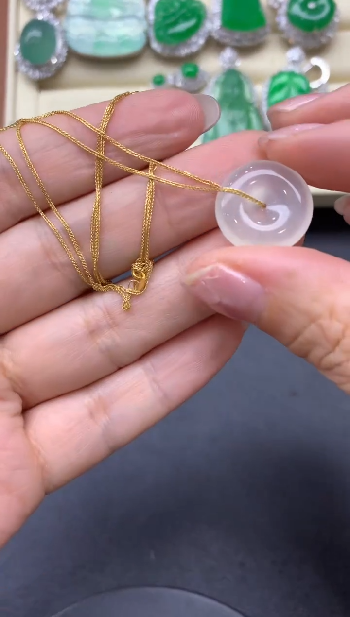 【闪购商品】翡翠颈饰18K金镶嵌340-中国好珍宝