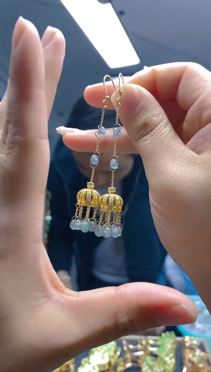 【闪购商品】翡翠耳饰合金0125翡翠耳钩