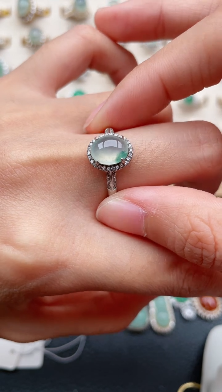 【闪购商品】翡翠戒指银S925镶嵌1111