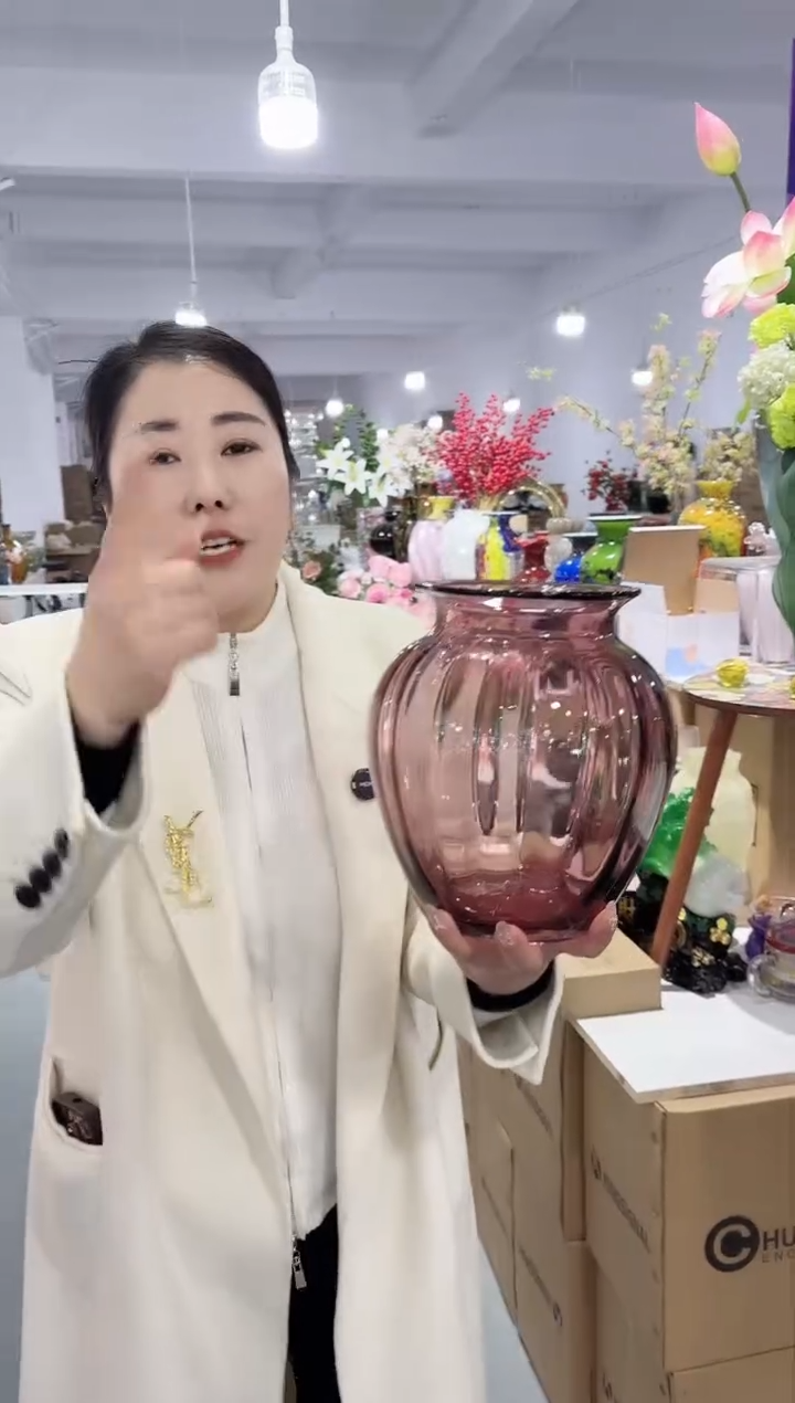 【闪购商品】玻璃唐总花瓶厂-微瑕-4EZID