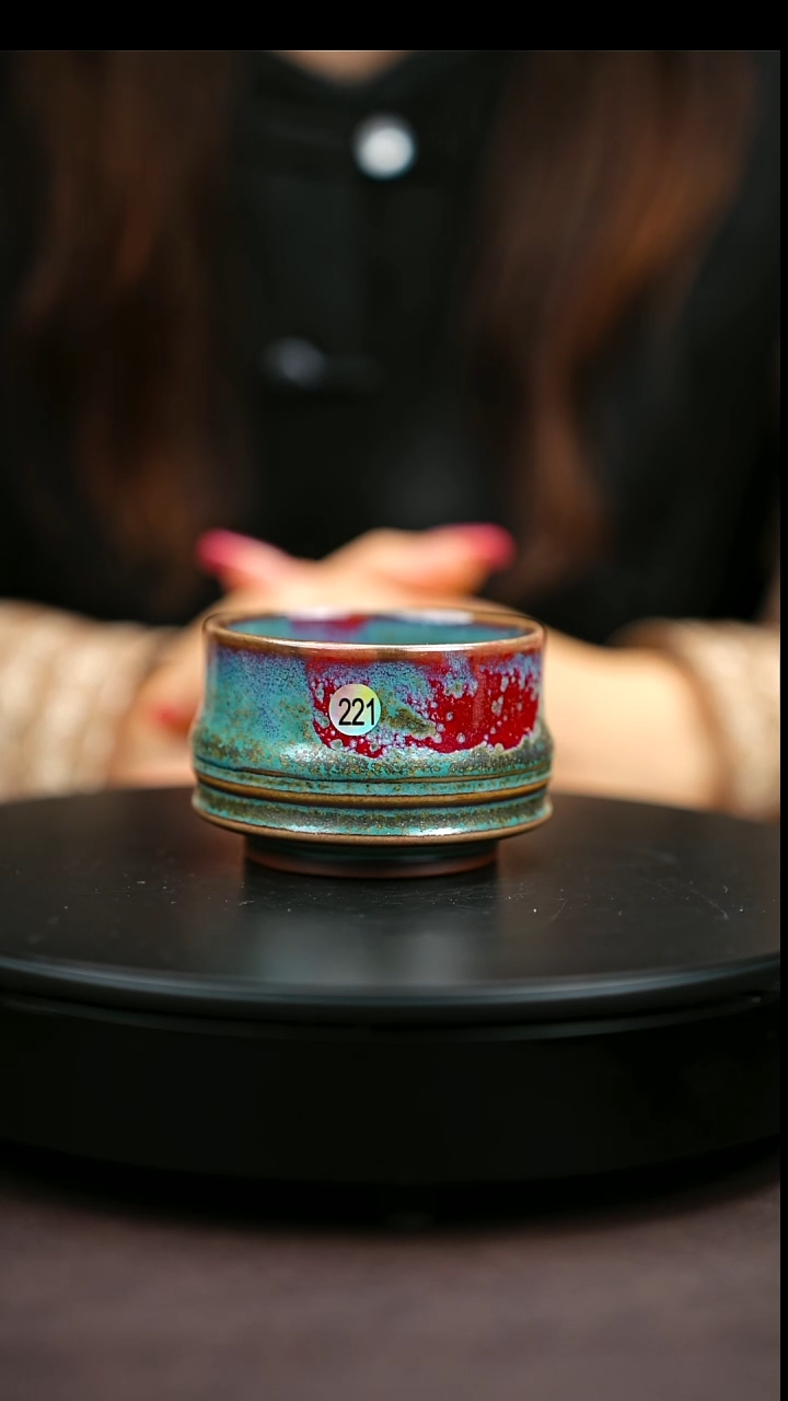 221*一级品原矿钧瓷炉钧釉马蹄杯