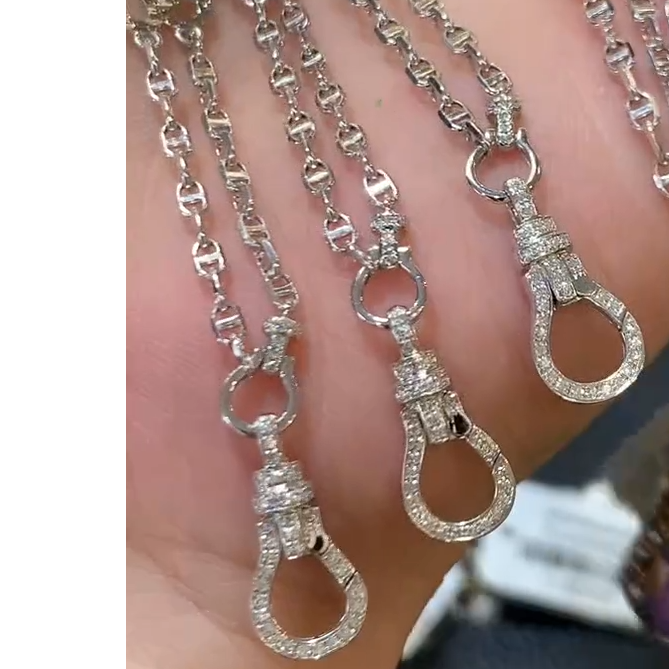 【冰冰匠心珠宝】18K金镶嵌钻石项链-多样性一件发货-不含吊坠-108