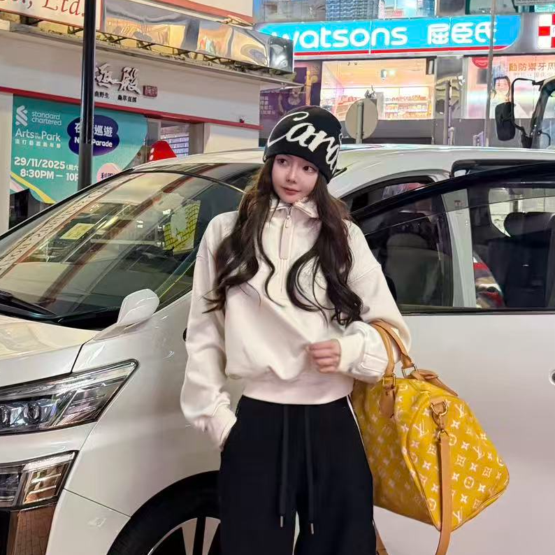 【陶格】休闲半拉链百搭立领慵懒卫衣TG25D4T3988