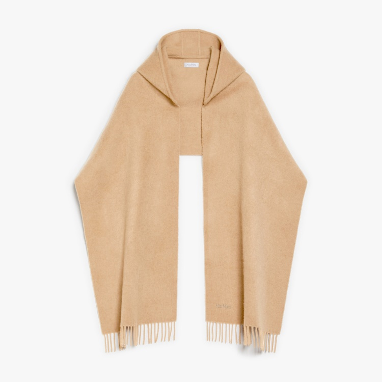 全新未使用 MaxMara  经典百搭羊绒混纺连帽披肩 230 x 38 cm