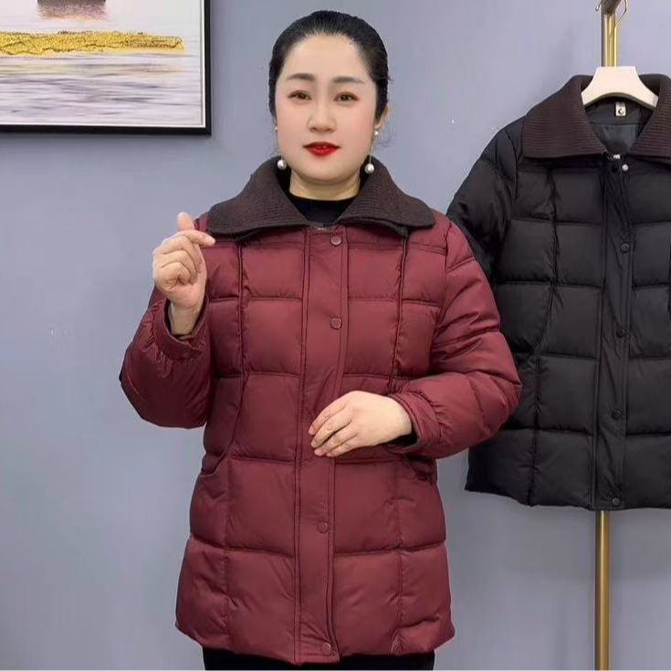 秋冬新款时尚洋气保暖显瘦气质妈妈中长款棉服外套3601款