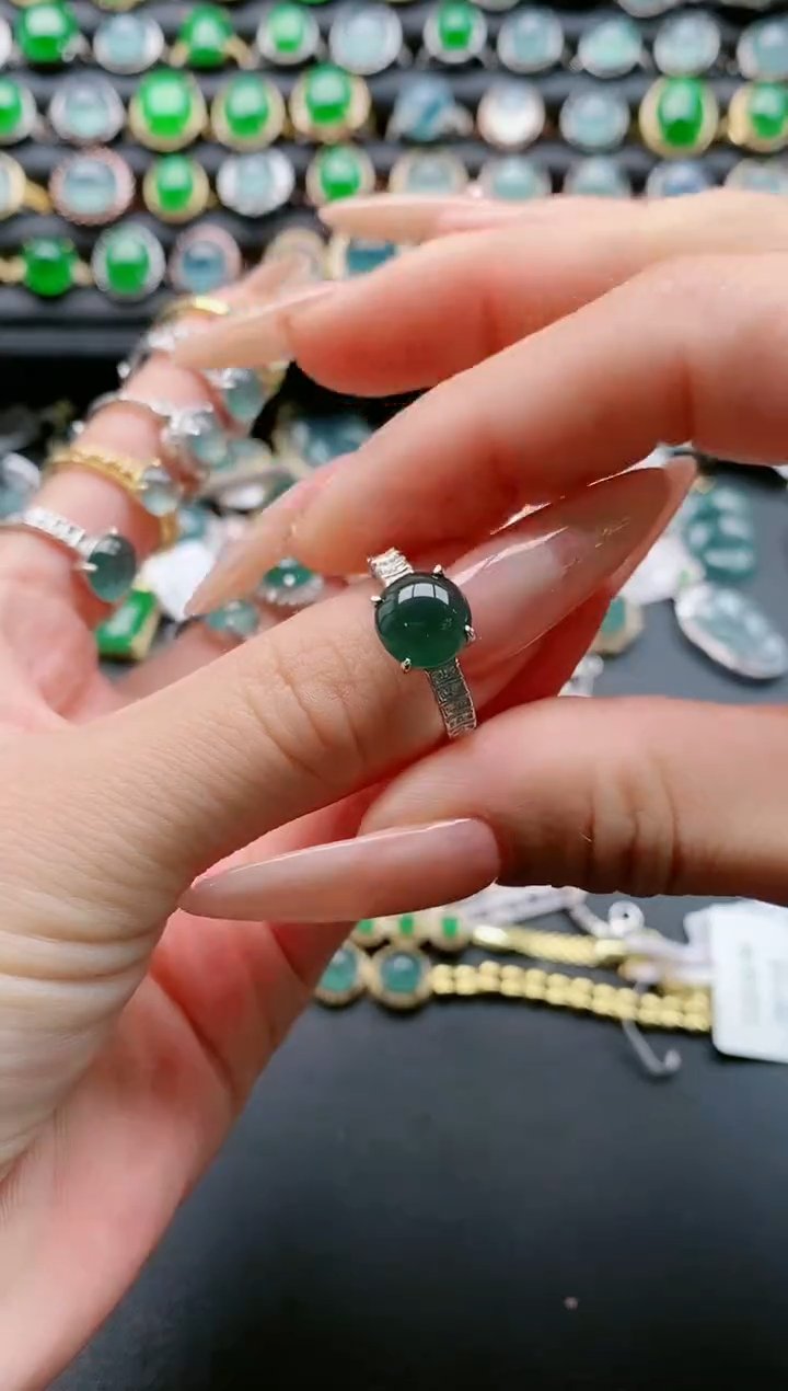 【闪购商品】翡翠戒指银S925镶嵌1111111