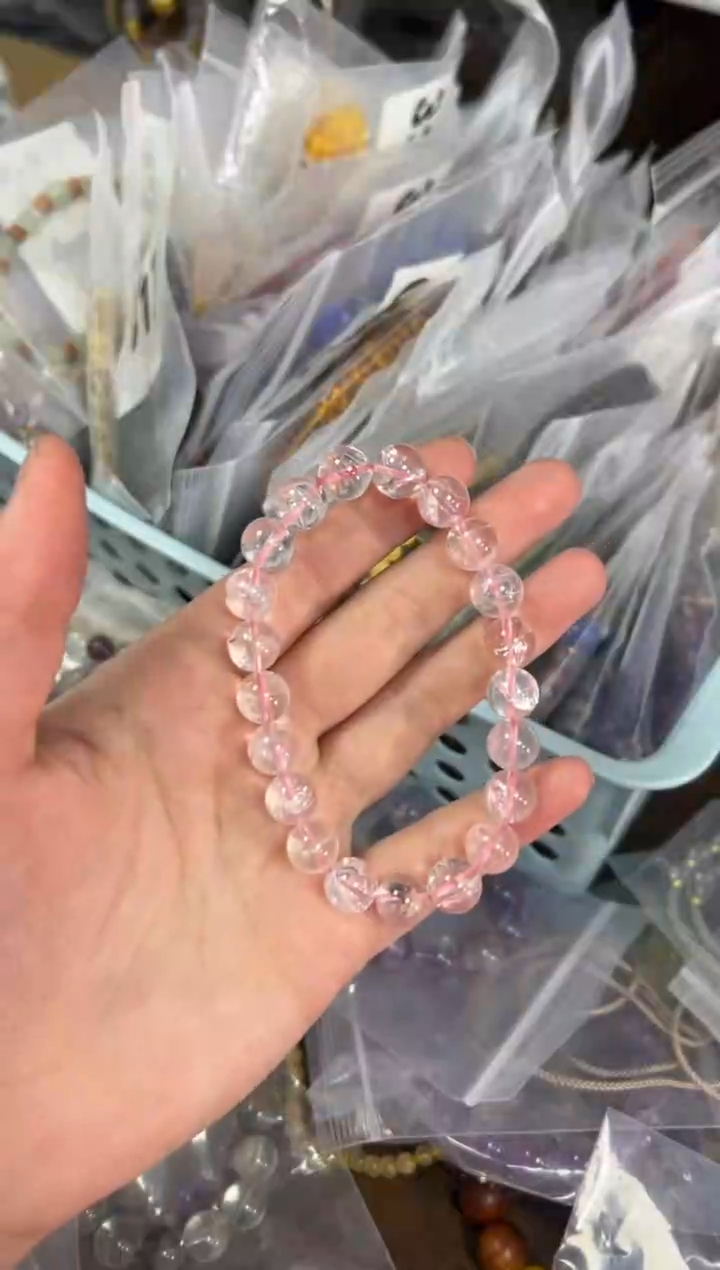 水晶手链未镶嵌白啊赛水晶圆珠手链[3645]