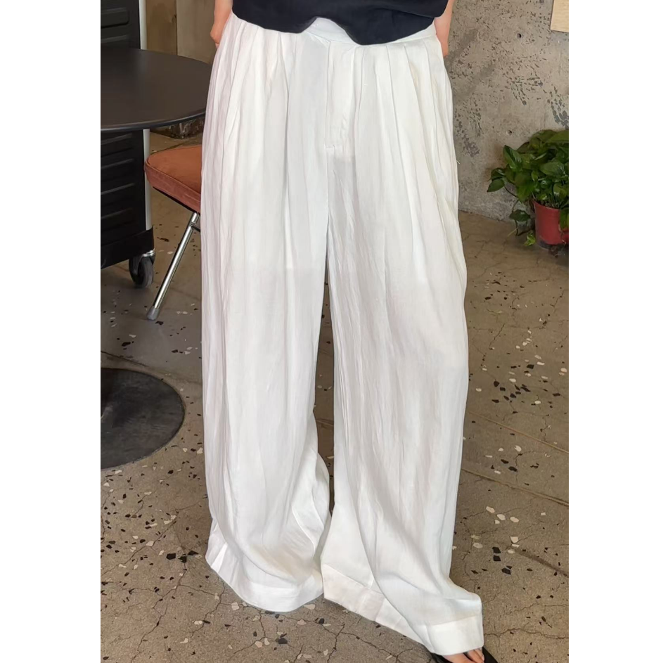 DEZI宝藏衣橱纯色薄款亚麻显瘦百搭女休闲裤HD59113066