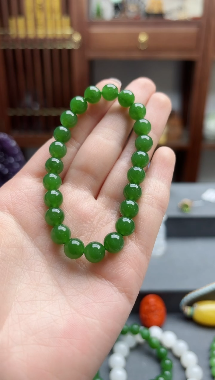 【闪购商品】和田玉手串未镶嵌碧玉手串XE