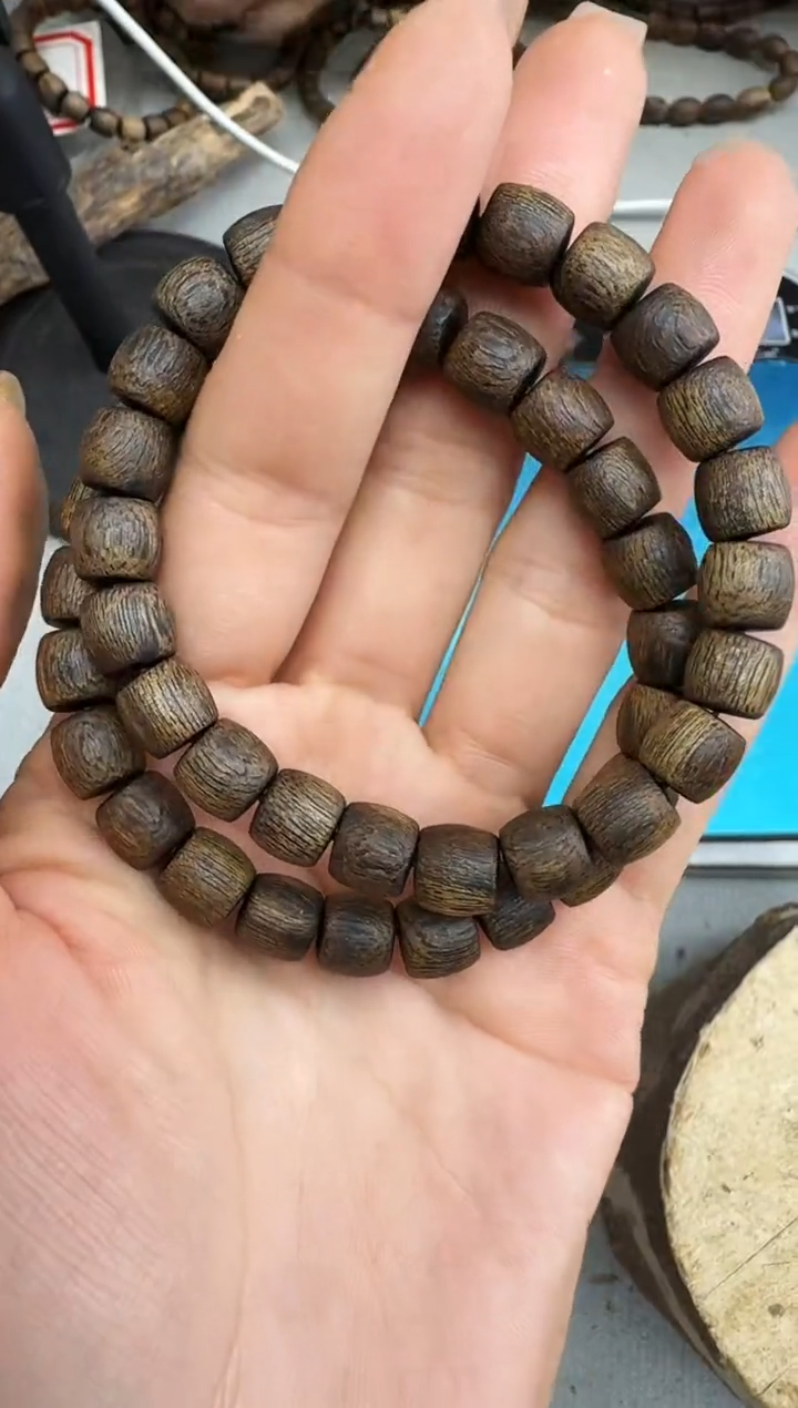 沉香手串0810紫棋鼓珠沉水单圈多样性发一