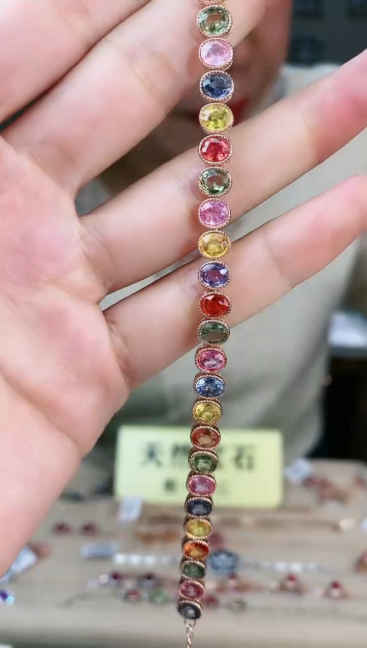 【闪购商品】碧玺手链银S925镶嵌手链