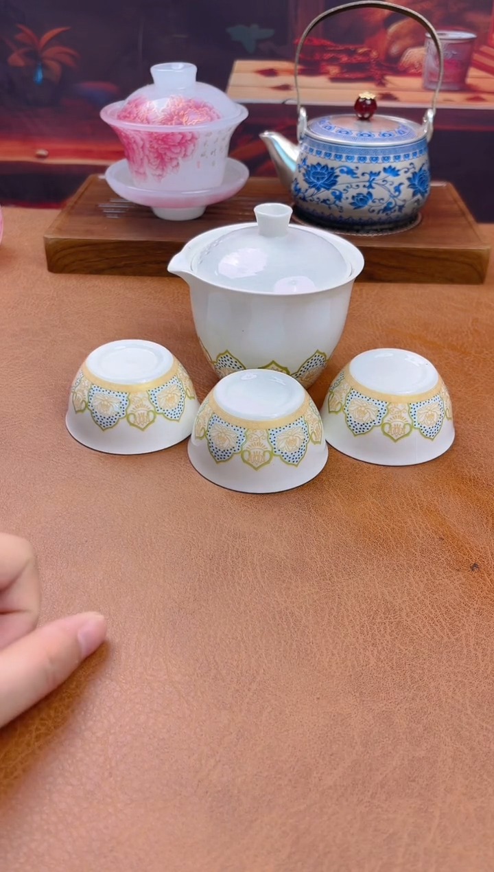 陶瓷茶具摆件旅行套组