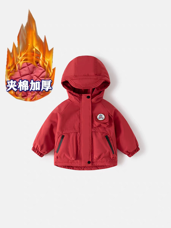 小孩男童外套冬装新款儿童洋气宝宝棉服冬季加厚夹棉保暖拜年衣服