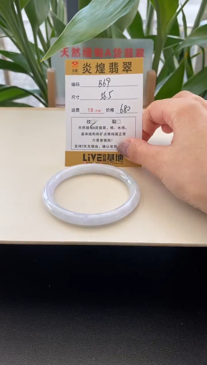 未镶嵌手镯翡翠圈口56.5编码B69
