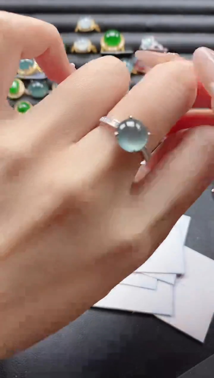 【闪购商品】翡翠戒指银S925镶嵌51511