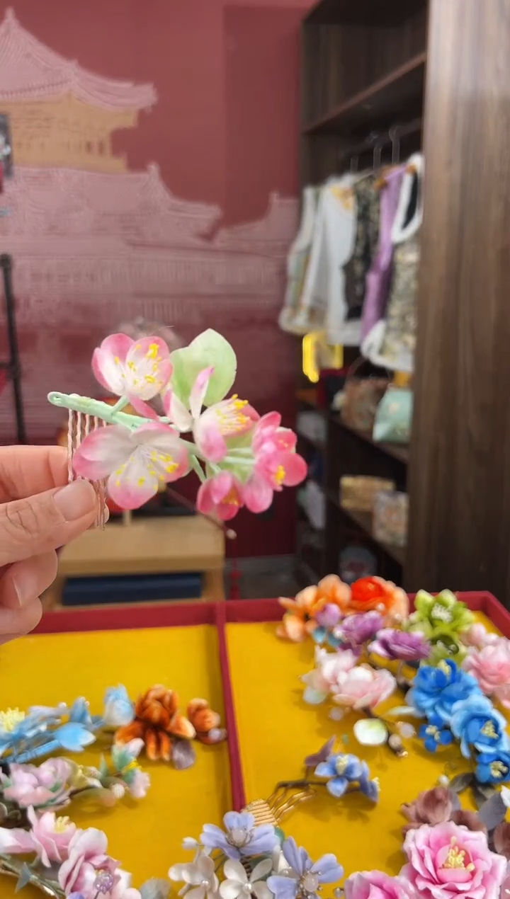 【闪购商品】刺绣非遗绒花（发饰）