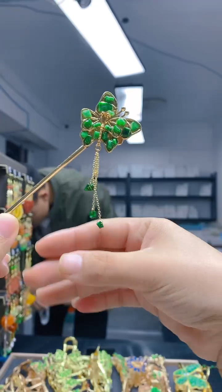 【闪购商品】翡翠耳饰合金398翡翠发簪