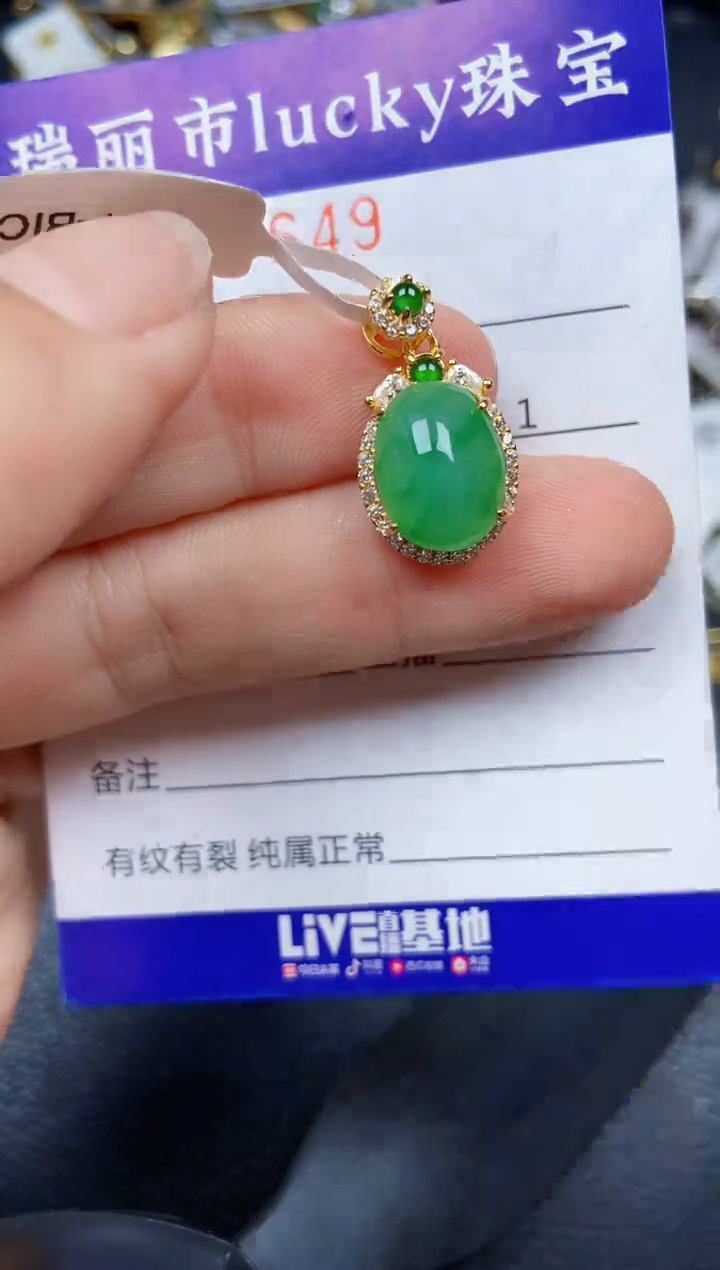 【闪购商品】翡翠颈饰银S925镶嵌7649