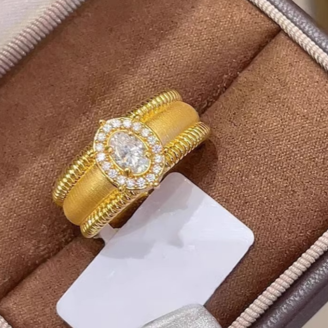 时尚古法丝绒鸽子蛋送女友礼物戒指ZD0707