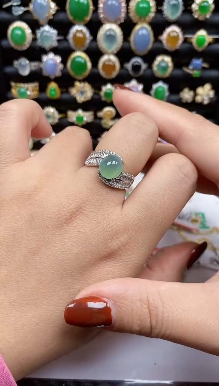 银S925镶嵌戒指翡翠505