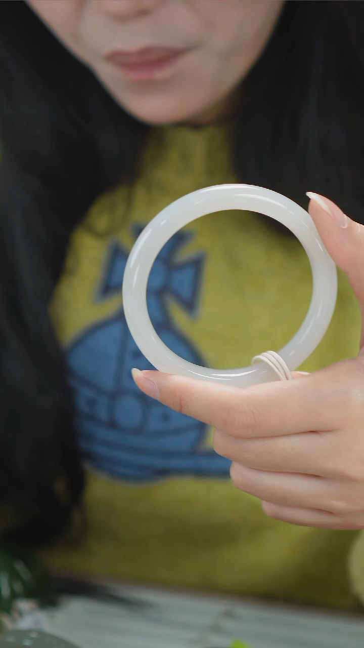 【闪购商品】和田玉手镯未镶嵌106【柚子来啦】和田玉拍一发一57