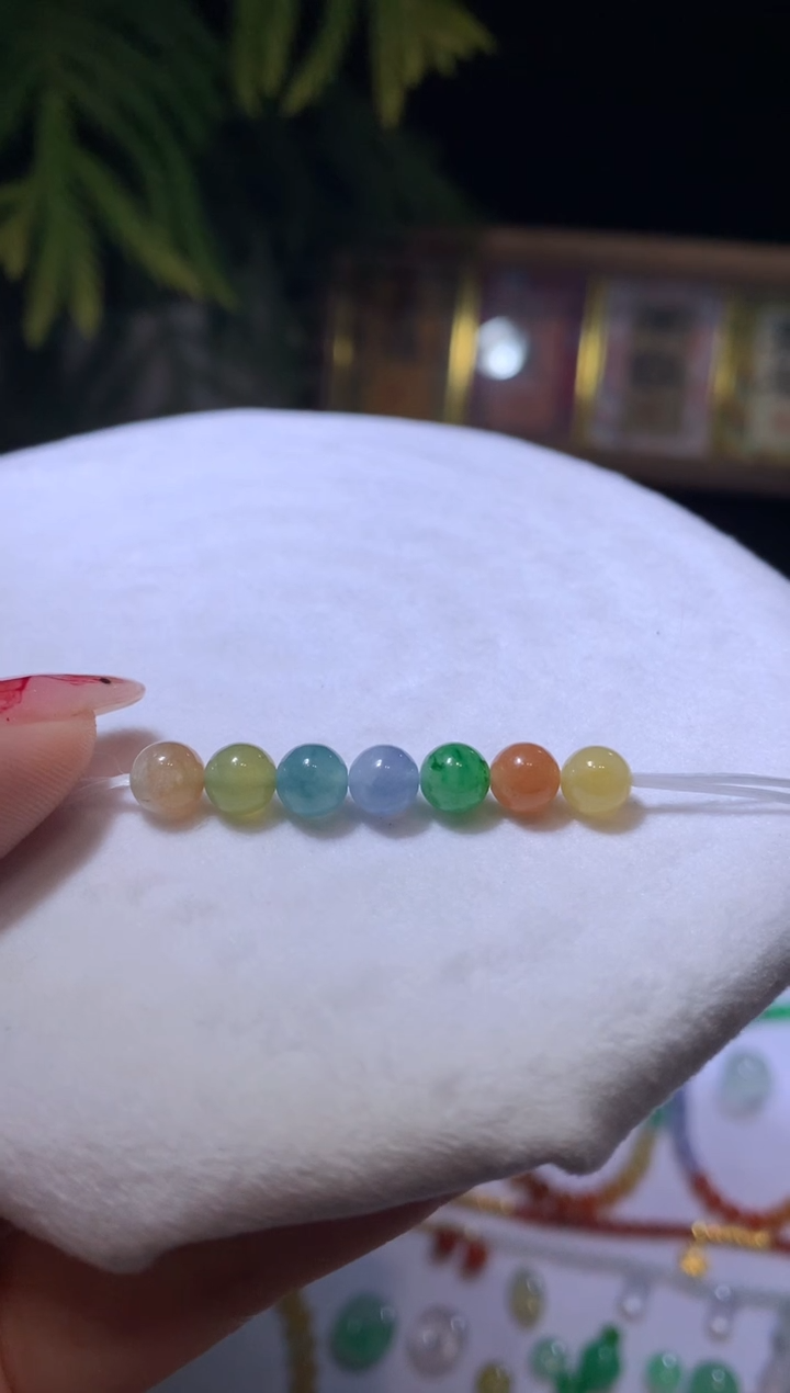 【闪购商品】定制翡翠未镶嵌6.2*珠子7颗 4600+460