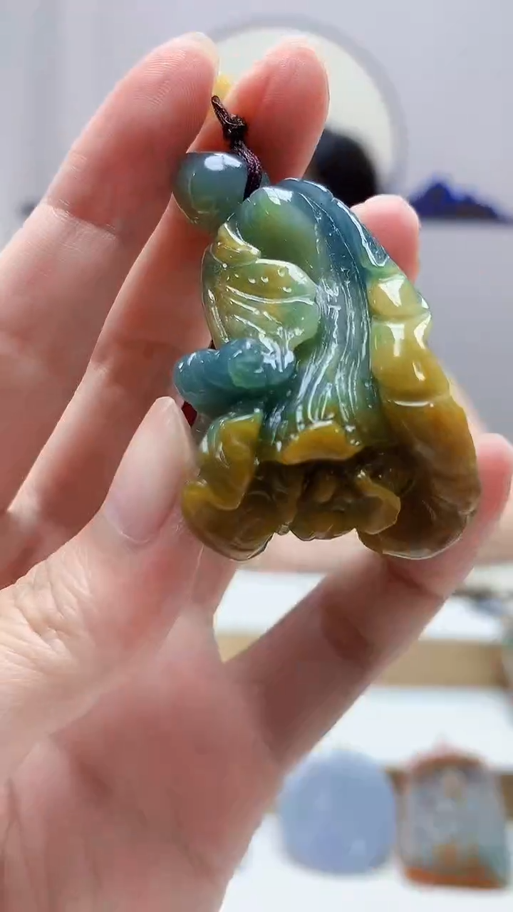 未镶嵌定制翡翠4852zm-毛货挂件18白菜
