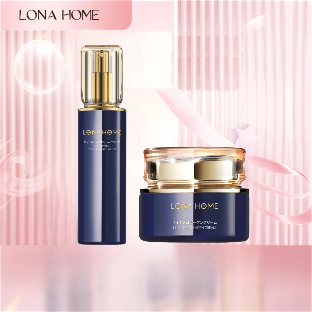 LONA HOME奢宠水+面霜+精华+洁面慕斯三件套组合紧致护肤保湿系列