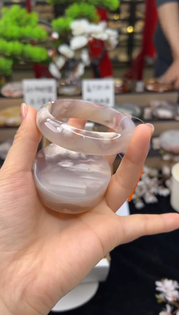 【闪购商品】石英质玉未镶嵌手镯56圈口（赠送镯心）23101