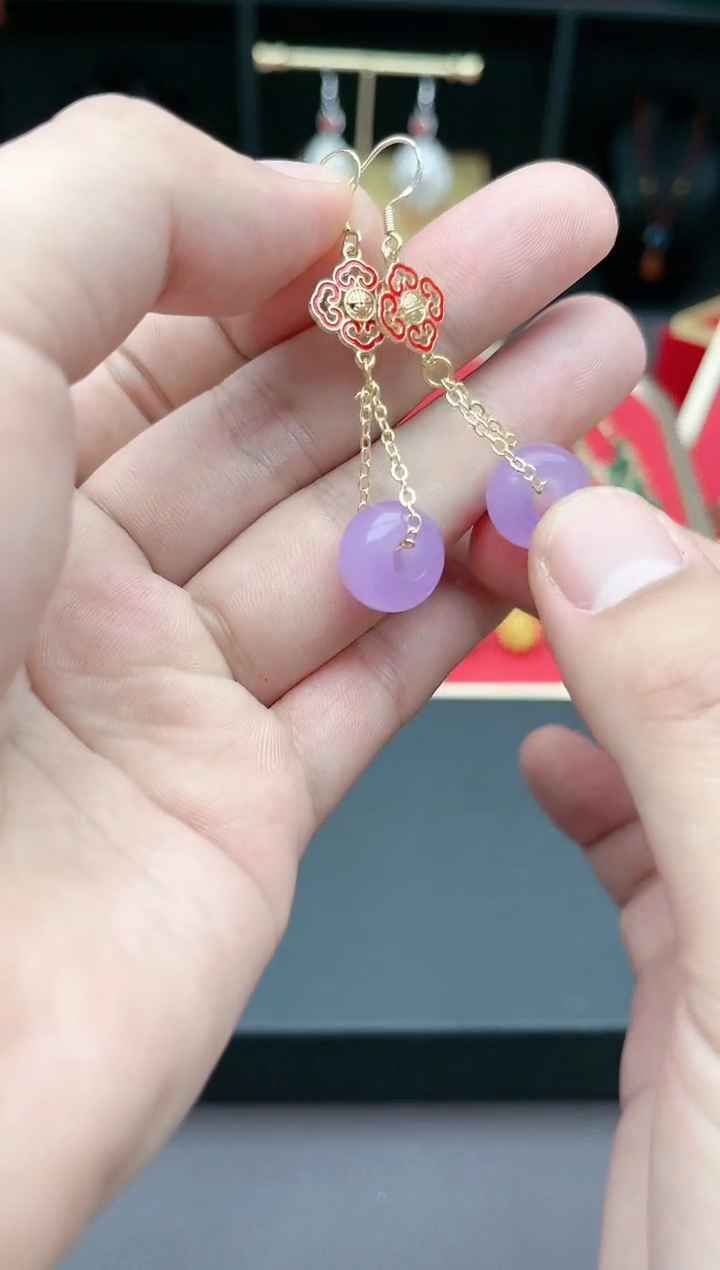 【闪购商品】玛瑙/玉髓耳钉银S925镶嵌608000