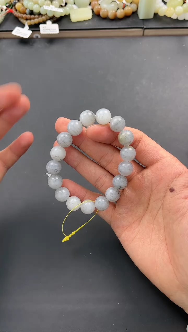 未镶嵌手串和田玉和田青花手串卡12微色差