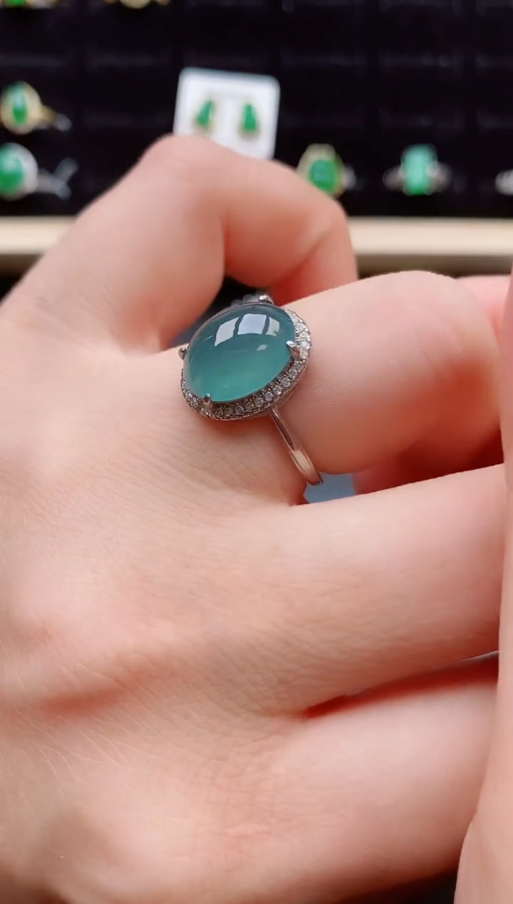 【闪购商品】翡翠戒指银S925镶嵌12112